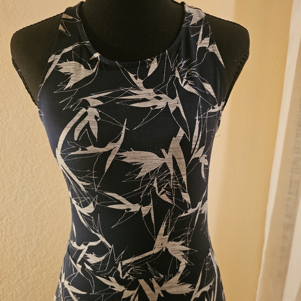 Rachel Roy Polynesian Blue & Grey Asymmetrical Wrap Maxi dress